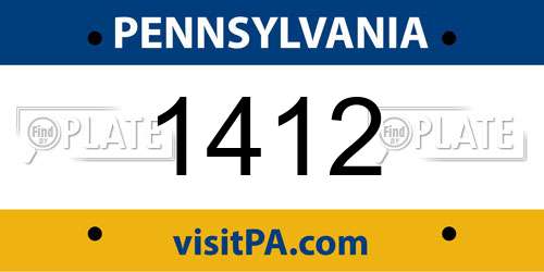1412 Pennsylvania License Plate