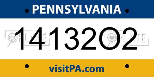 14132O2 Pennsylvania License Plate