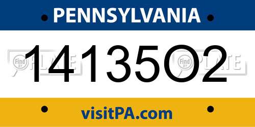 14135O2 Pennsylvania License Plate