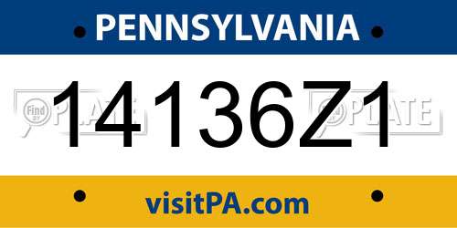 14136Z1 Pennsylvania License Plate