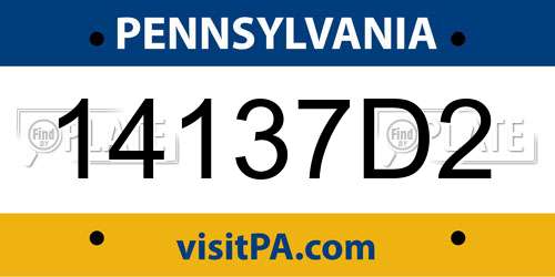 14137D2 Pennsylvania License Plate