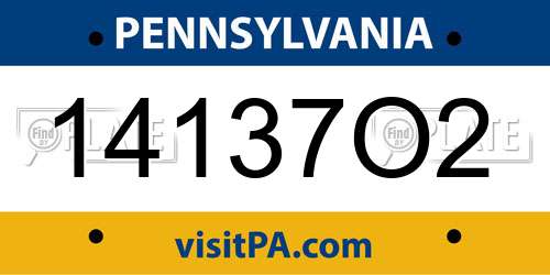 14137O2 Pennsylvania License Plate