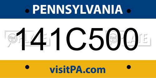 141C500 Pennsylvania License Plate