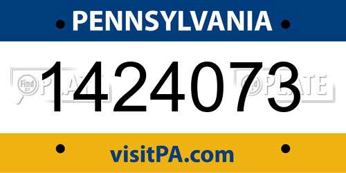 1424073 Pennsylvania License Plate