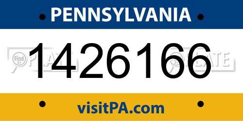 1426166 Pennsylvania License Plate