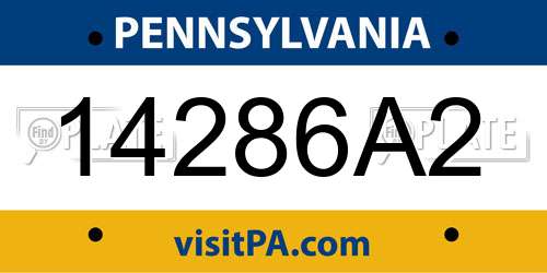 14286A2 Pennsylvania License Plate
