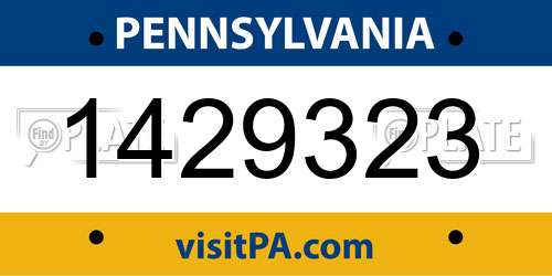 1429323 Pennsylvania License Plate