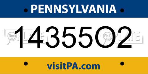 14355O2 Pennsylvania License Plate