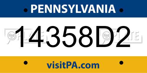 14358D2 Pennsylvania License Plate