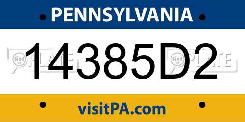 14385D2 Pennsylvania License Plate