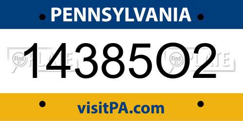 14385O2 Pennsylvania License Plate