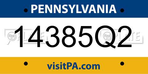 14385Q2 Pennsylvania License Plate