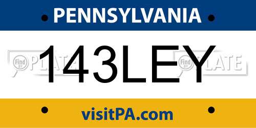 143LEY Pennsylvania License Plate