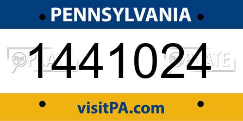 1441024 Pennsylvania License Plate