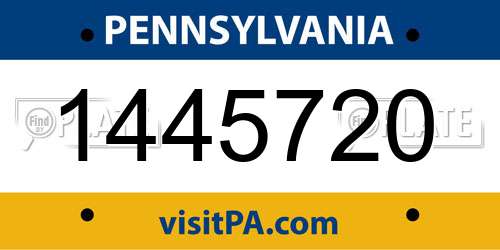 1445720 Pennsylvania License Plate