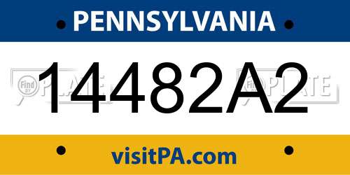 14482A2 Pennsylvania License Plate