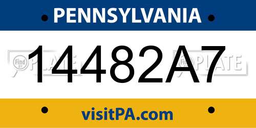14482A7 Pennsylvania License Plate