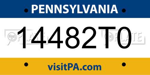 14482T0 Pennsylvania License Plate