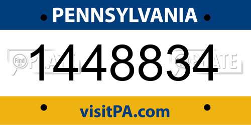 1448834 Pennsylvania License Plate