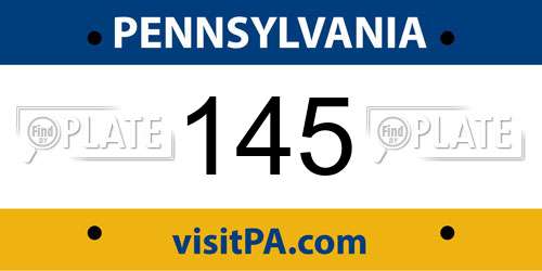 145 Pennsylvania License Plate