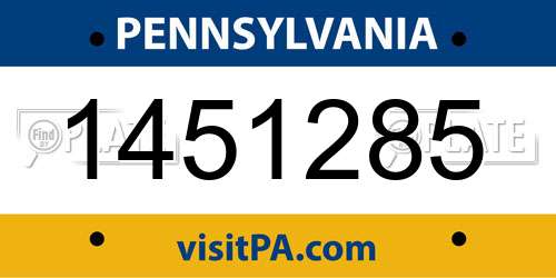 1451285 Pennsylvania License Plate