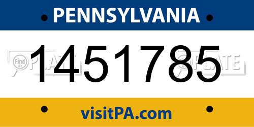 1451785 Pennsylvania License Plate