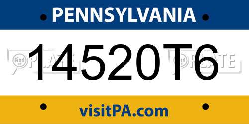 14520T6 Pennsylvania License Plate