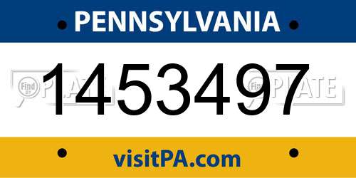 1453497 Pennsylvania License Plate