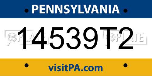 14539T2 Pennsylvania License Plate