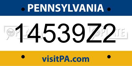 14539Z2 Pennsylvania License Plate