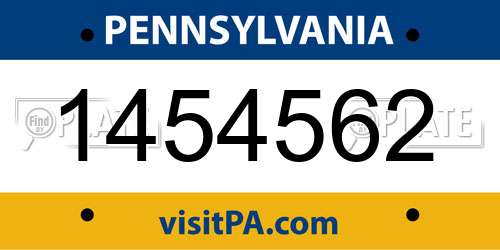 1454562 Pennsylvania License Plate