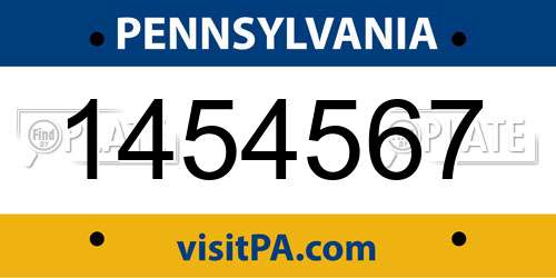 1454567 Pennsylvania License Plate