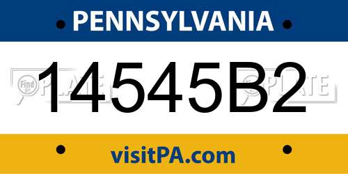 14545B2 Pennsylvania License Plate