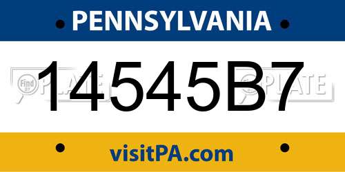 14545B7 Pennsylvania License Plate