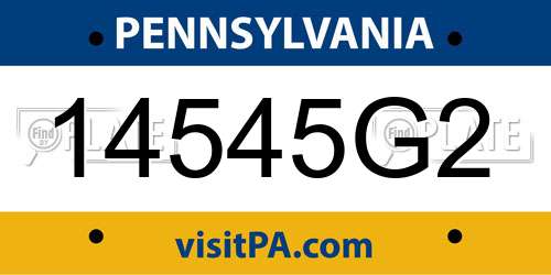 14545G2 Pennsylvania License Plate