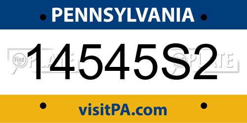 14545S2 Pennsylvania License Plate