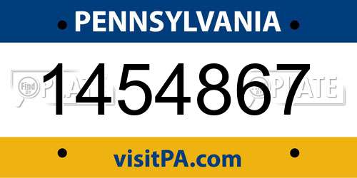 1454867 Pennsylvania License Plate