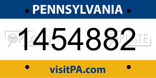 1454882 Pennsylvania License Plate