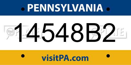 14548B2 Pennsylvania License Plate
