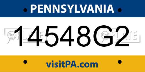 14548G2 Pennsylvania License Plate
