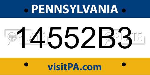 14552B3 Pennsylvania License Plate