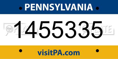 1455335 Pennsylvania License Plate
