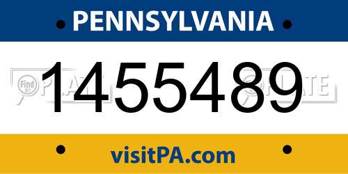 1455489 Pennsylvania License Plate