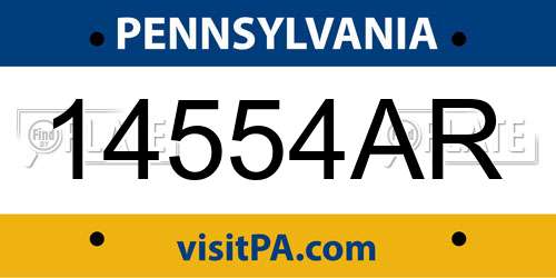 14554AR Pennsylvania License Plate