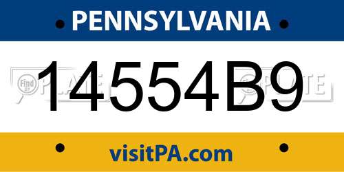 14554B9 Pennsylvania License Plate