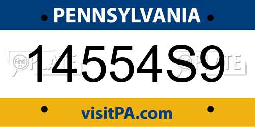 14554S9 Pennsylvania License Plate