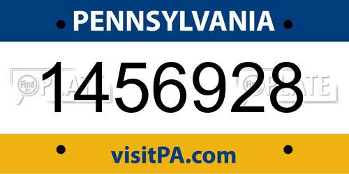 1456928 Pennsylvania License Plate