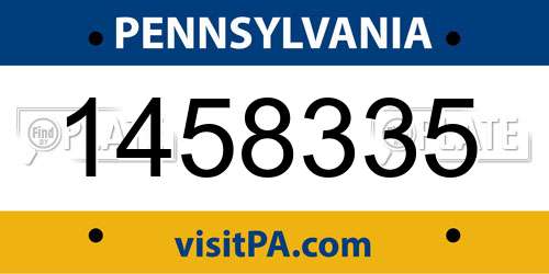 1458335 Pennsylvania License Plate