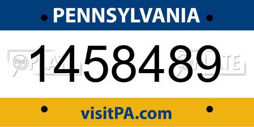 1458489 Pennsylvania License Plate