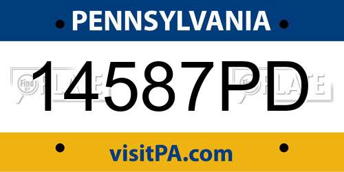 14587PD Pennsylvania License Plate